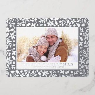 Elegant Christmas Foliage 2 Photo Silver