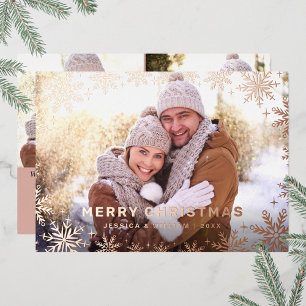 Elegant Christmas Foliage 3 Photo Rose Gold