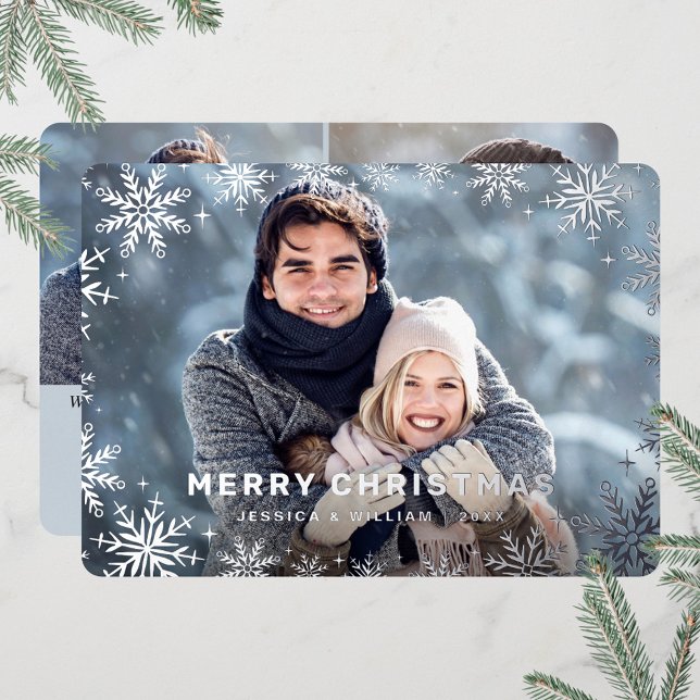 Elegant Christmas Foliage 3 Photo Silver (Creator Uploaded)