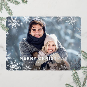 Elegant Christmas Foliage Photo Silver