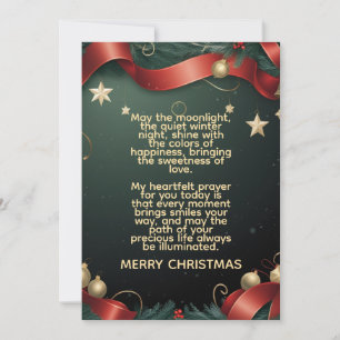 Elegant Christmas Frame Background with Gold Stars Holiday Card