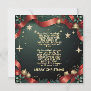 Elegant Christmas Frame Background with Gold Stars Holiday Card