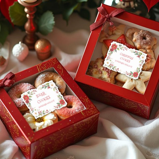 Elegant Christmas Frame For Cookies Exchange (Charming Elegant Christmas Frame For Cookies Exchange Party Stickers.)