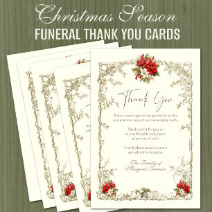 Elegant Christmas Funeral Memorial Thank You