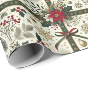 Elegant Christmas Gift Wrap with Snowflakes