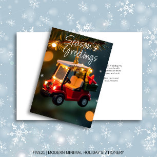 Elegant Christmas Golf Cart Ornament Holiday Card