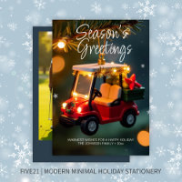 Elegant Christmas Golf Cart Ornament • Photo Navy