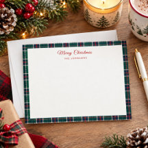 Elegant Christmas Green Tartan plaid Holiday