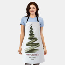 Elegant Christmas Green Tree Watercolour 