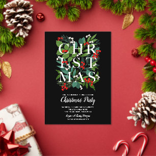 Elegant CHRISTMAS Greenery Acrylic Invitations