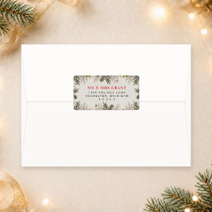 Elegant Christmas Greenery Border Holiday Address Label