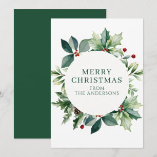 Elegant Christmas Greenery Holiday Card