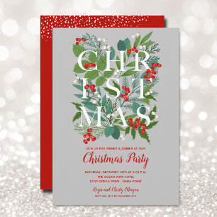 Elegant CHRISTMAS Greenery Party Invitation