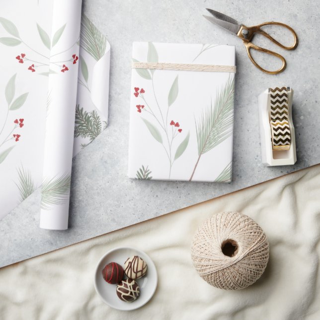 Elegant Christmas greenery wrapping paper (Crafts)