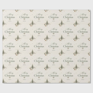 Elegant Christmas Greeting, Classic Cobalt Design Wrapping Paper