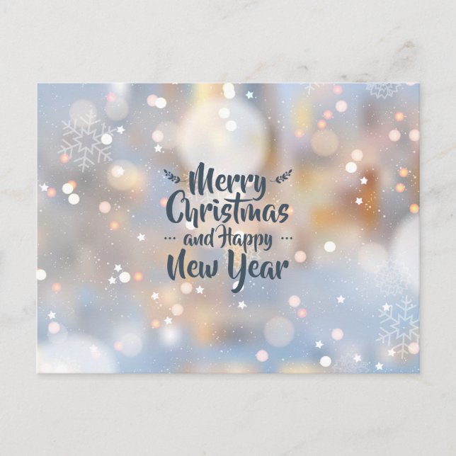 Elegant Christmas & Happy New Year | Postcard (Front)