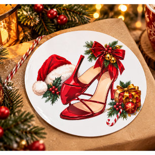 Elegant Christmas High Heel & Cocoa Sticker Sheet