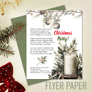 Elegant Christmas Holiday Candle Party Invitation Flyer