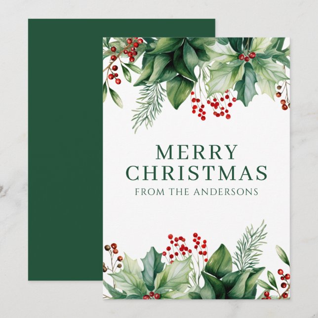 Elegant Christmas  Holiday Card (Front/Back)
