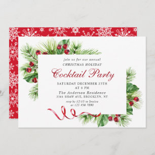 Elegant Christmas Holiday Cocktail Party Invitation