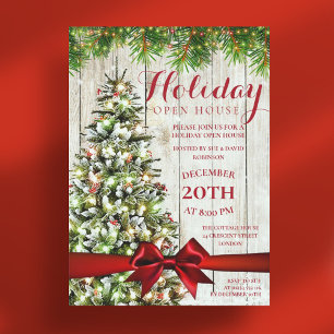 Elegant Christmas Holiday Open House Party Invitation