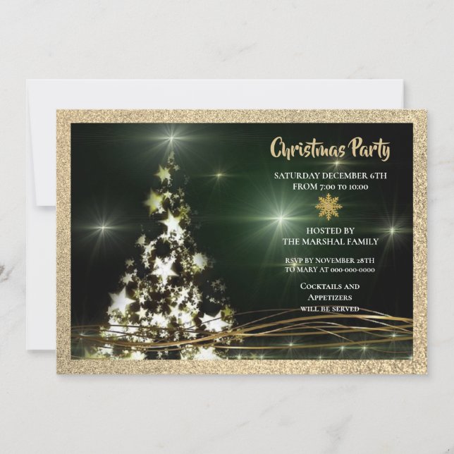 Elegant Christmas Holiday Party  Invitation (Front)