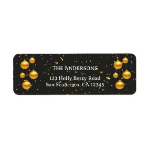 Elegant Christmas Holiday Return Address Label