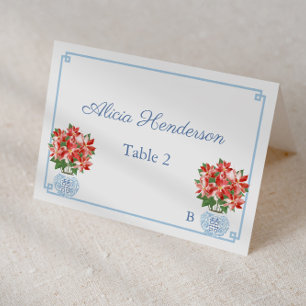 Elegant Christmas Holidays Buffet Lunch Place Card