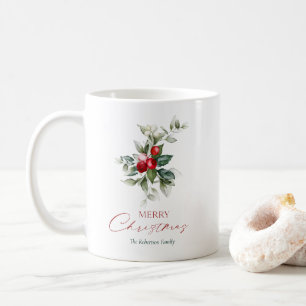 Elegant Christmas Holly Coffee Mug