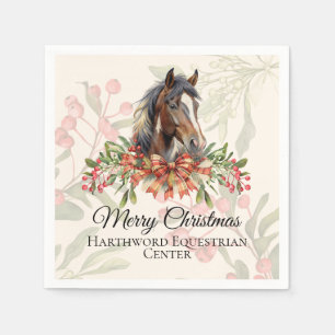 Elegant Christmas Horse Napkin