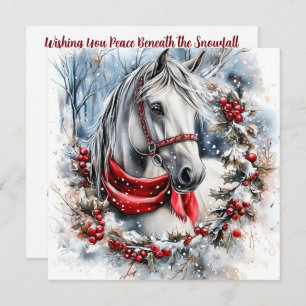 Elegant Christmas Horse with Winter Wreath Custom