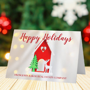 Elegant Christmas House Custom Real Estate Company Holiday Card
