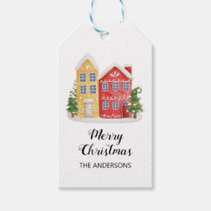 Elegant Christmas House Gift Tag
