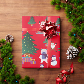 Elegant christmas illustration wrapping paper