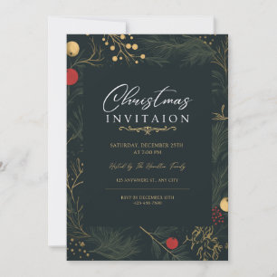Elegant Christmas Invitation Card