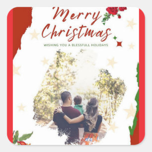  "Elegant Christmas Invitation Cards – Celebrate t Square Sticker