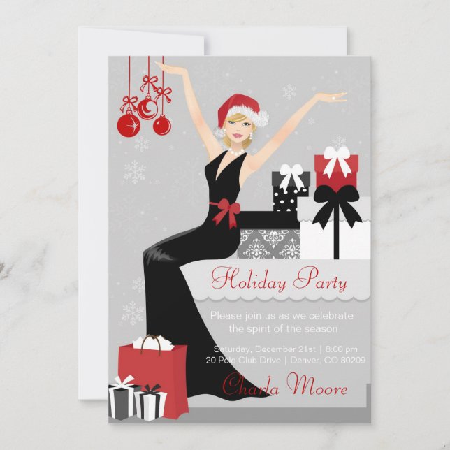 Elegant Christmas Invitations Party Gifts Invite (Front)