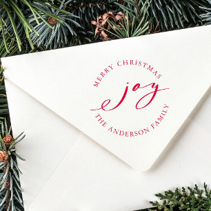 Elegant Christmas Joy Holiday Self-inking Stamp