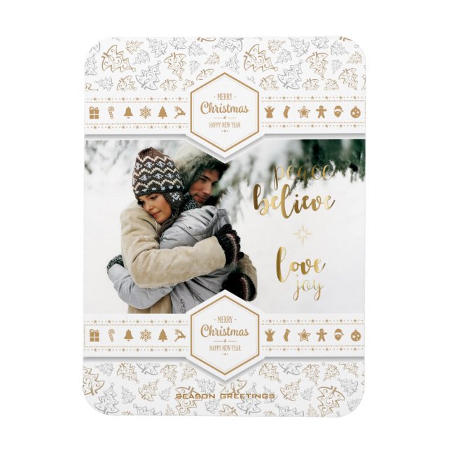 Elegant Christmas Love Photo Magnet (Vertical)