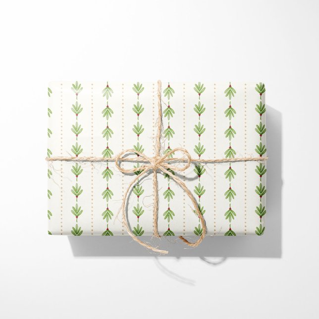 Elegant Christmas Mistletoe Wrapping Paper (Creator Uploaded)