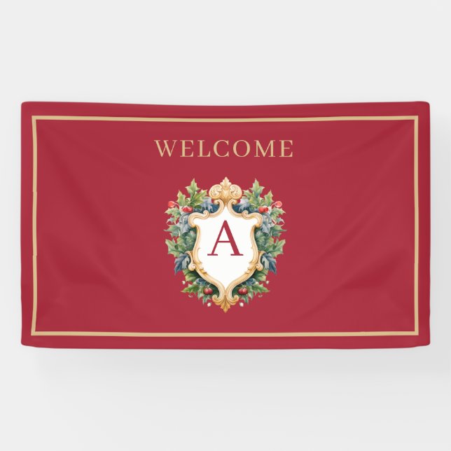 Elegant Christmas Monogram Letter  Banner (Horizontal)