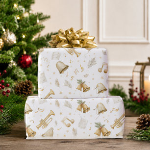 Elegant Christmas Music Bells Wrapping Paper