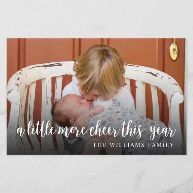 Elegant Christmas New Baby Photo Holiday Card (Front)