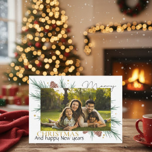 Elegant Christmas & New Year Photo Card