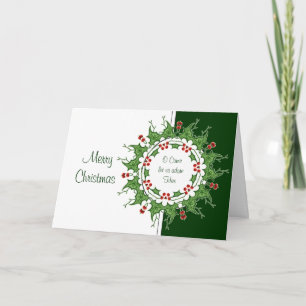 Elegant Christmas O Come Let us Adore Him Holiday Card