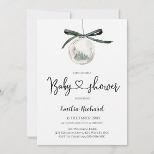 Elegant Christmas Ornament baby shower Invitation