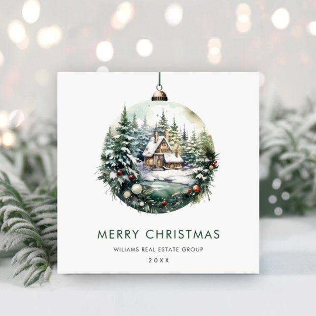 Elegant Christmas Ornament Corporate Greeting  Holiday Card (Creator Uploaded)