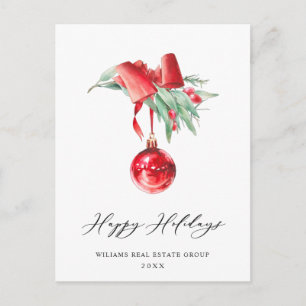 Elegant Christmas Ornament Corporate Greeting Postcard