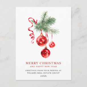 Elegant Christmas Ornament Corporate Greeting Postcard