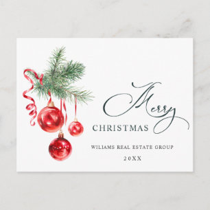 Elegant Christmas Ornament Corporate Greeting Postcard